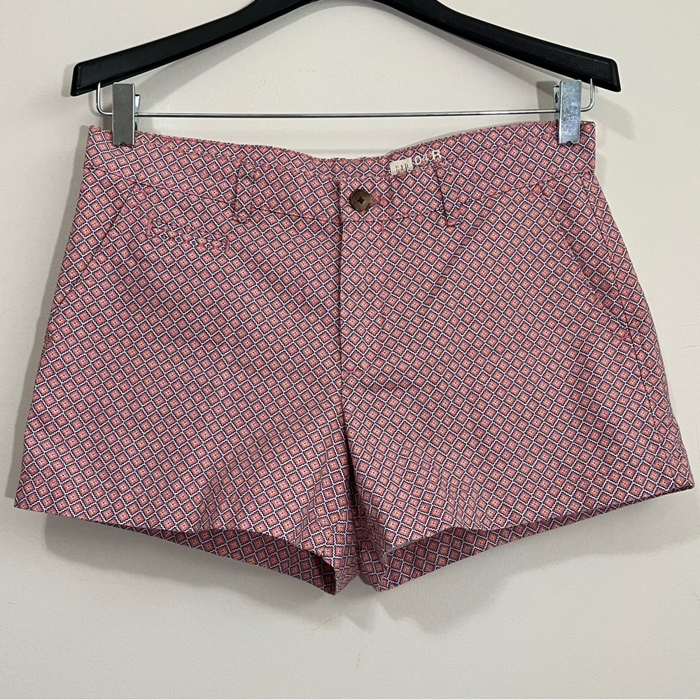 Gap Printed Chino Shorts Womens Size 4 Pink Mid Rise Lightweight Cotton